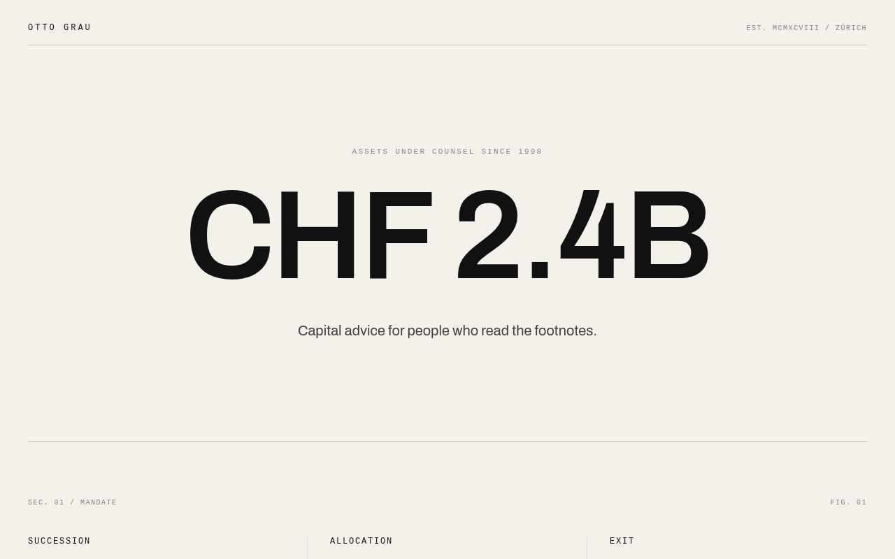 # Otto Grau Capital Advisory Onepager