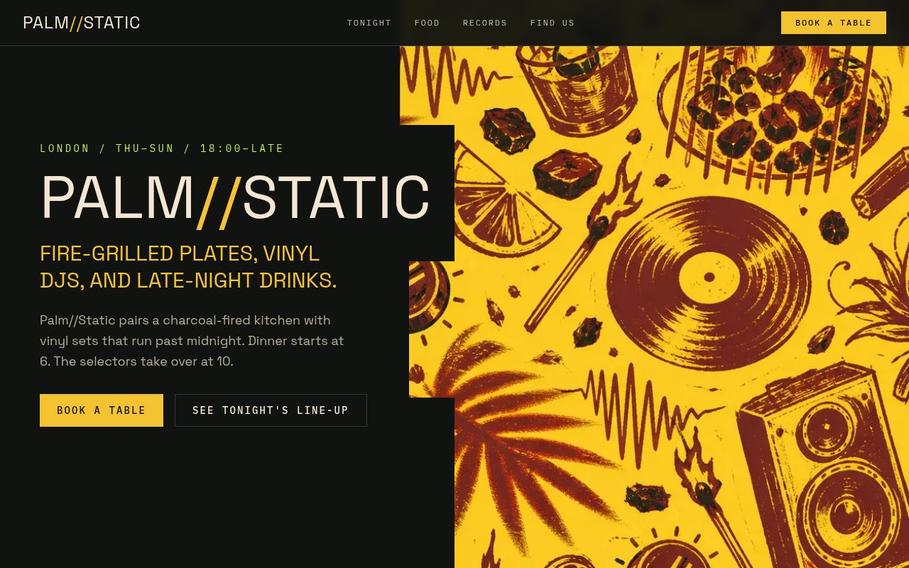 PALM STATIC Listening Bar Site