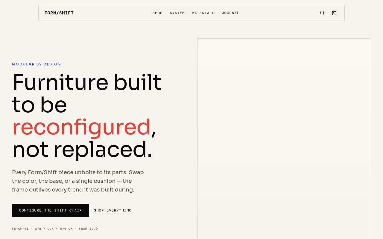 Form/Shift Furniture Ecommerce Template