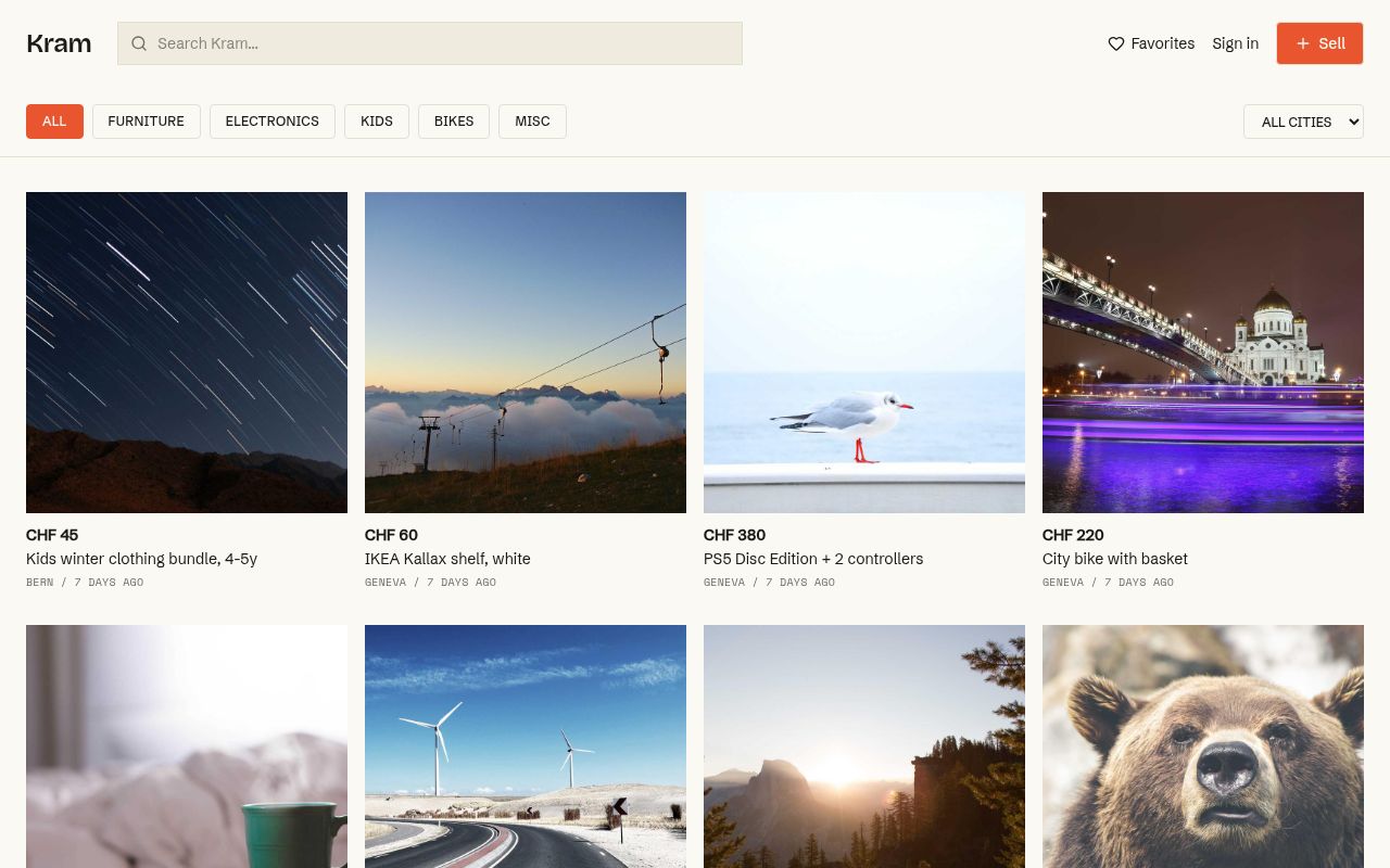 Kram Secondhand Marketplace