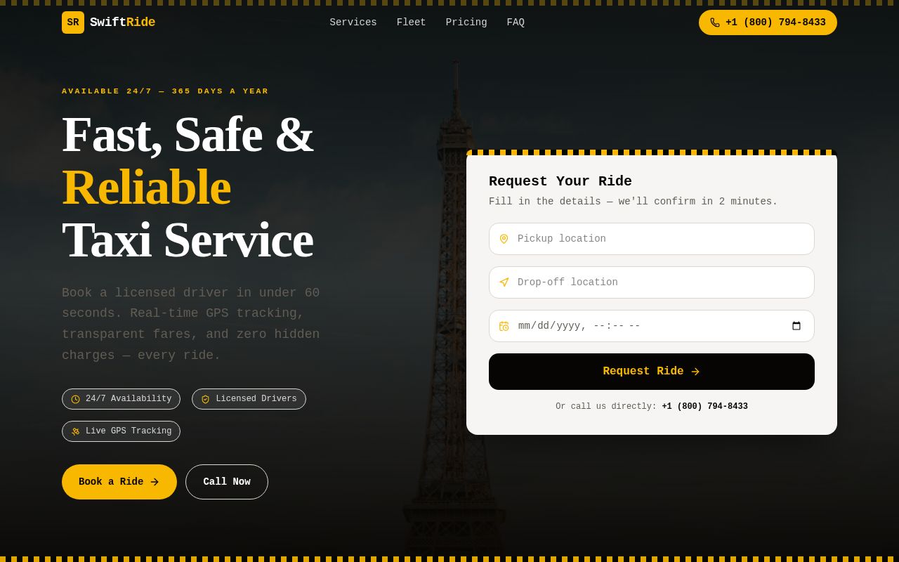 Taxi Landing Page