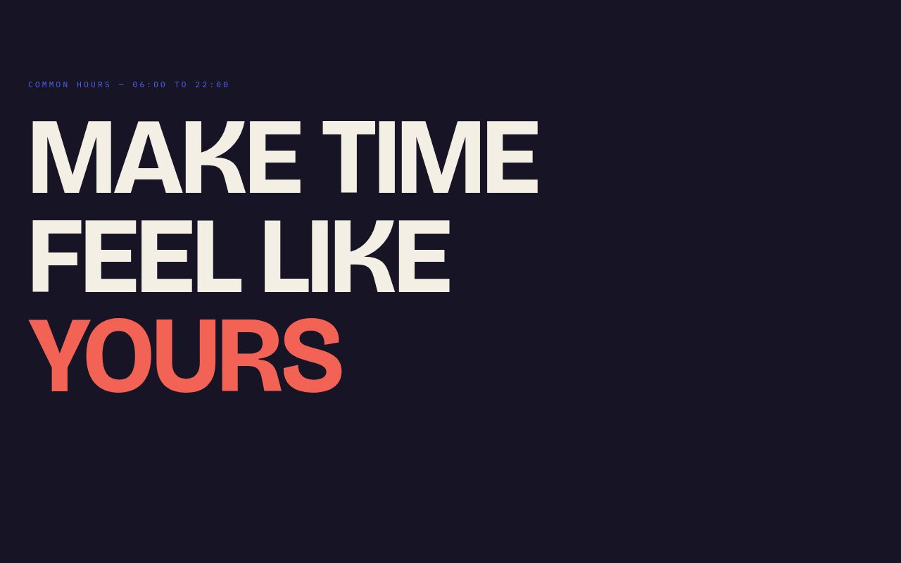 Common Hours Lifestyle Template