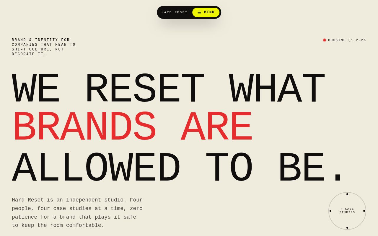 Hard Reset Portfolio Template
