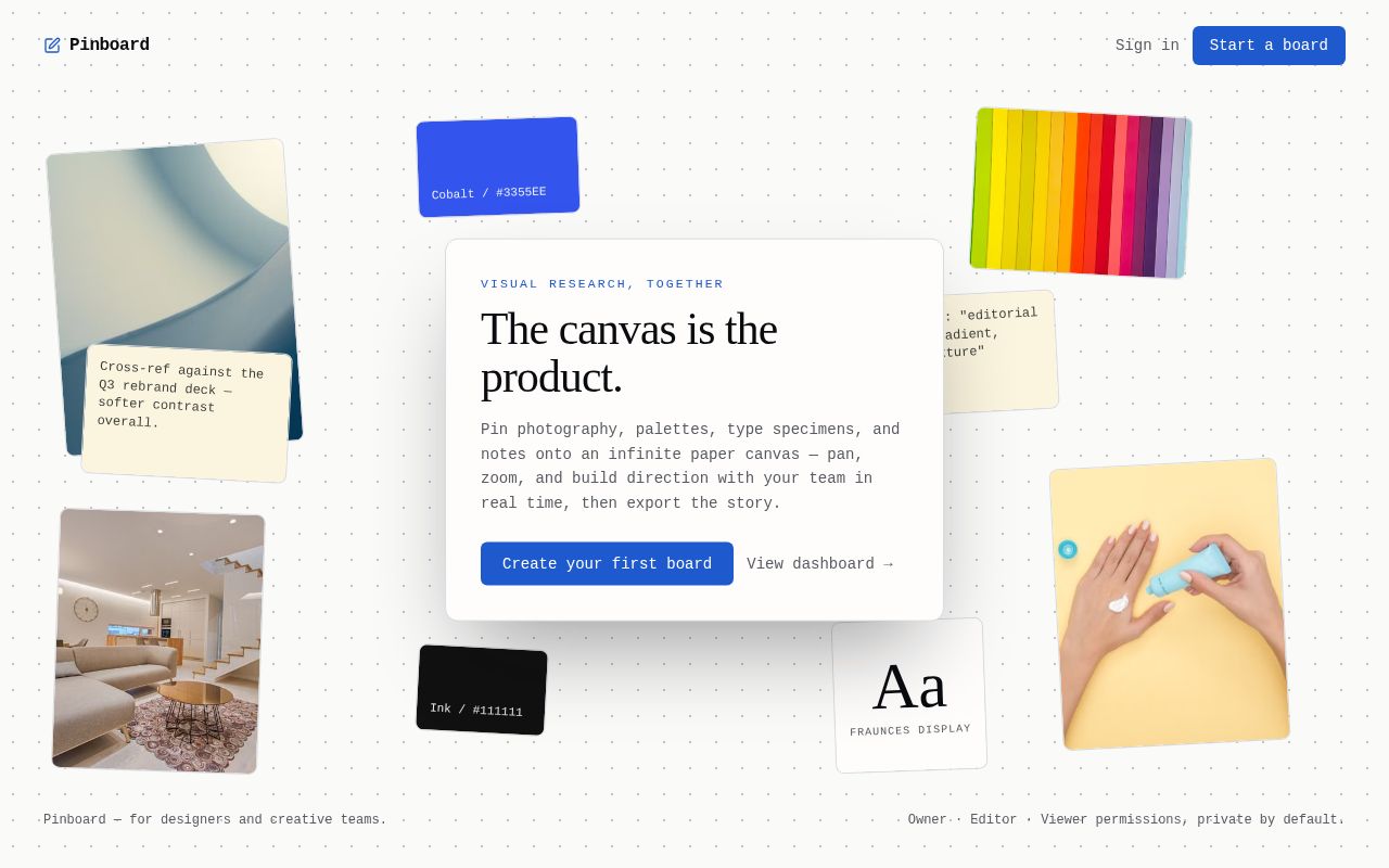 Pinboard Moodboarding App